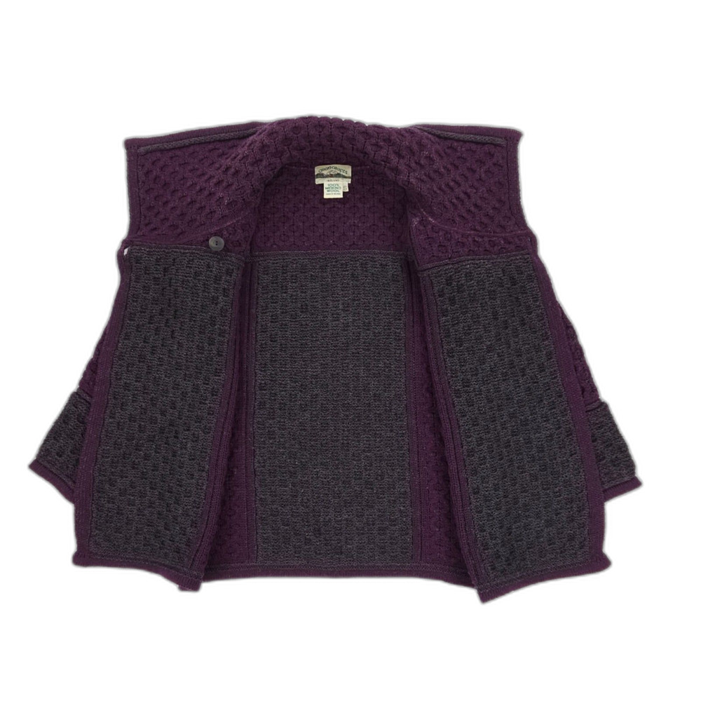 ARAN CRAFTS Two Tone Merino Wool Cardigan Sweater Boho Lagenlook Heritage Lagom - Picture 10 of 11